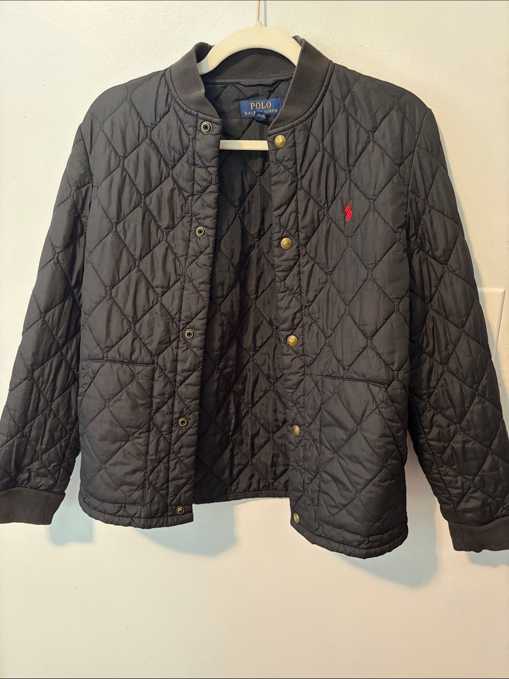 Polo by Ralph Lauren Kids Black Quilted Puffer Jacket with Red Logo